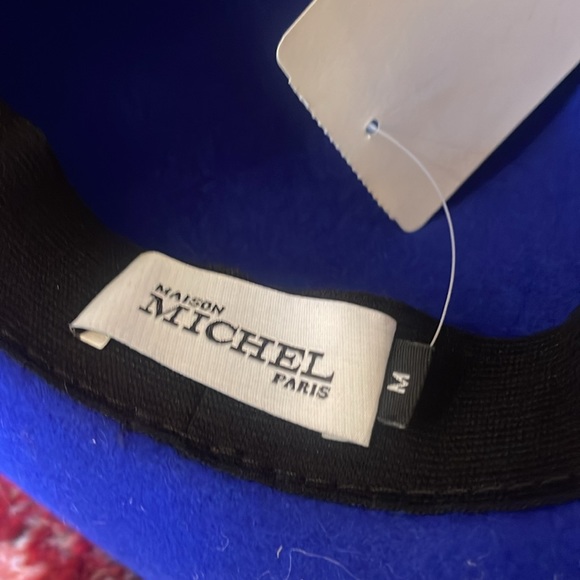 Maison Michael brand new electric blue medium wool hat w black ribbon w tag - Picture 4 of 8
